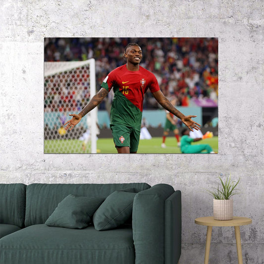 Rafael Leao Goal Celebration Portugal National Team Poster Wall Art Print Home Wall Decor - xonomax