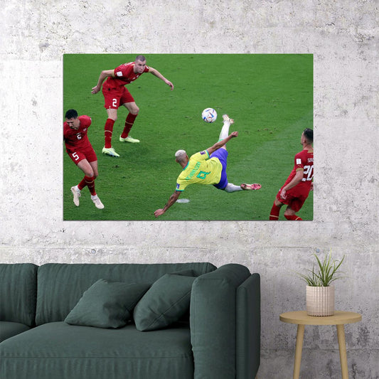 Richarlison Goal Brazil National Team World Cup Poster Wall Art Print Home Wall Decor - xonomax