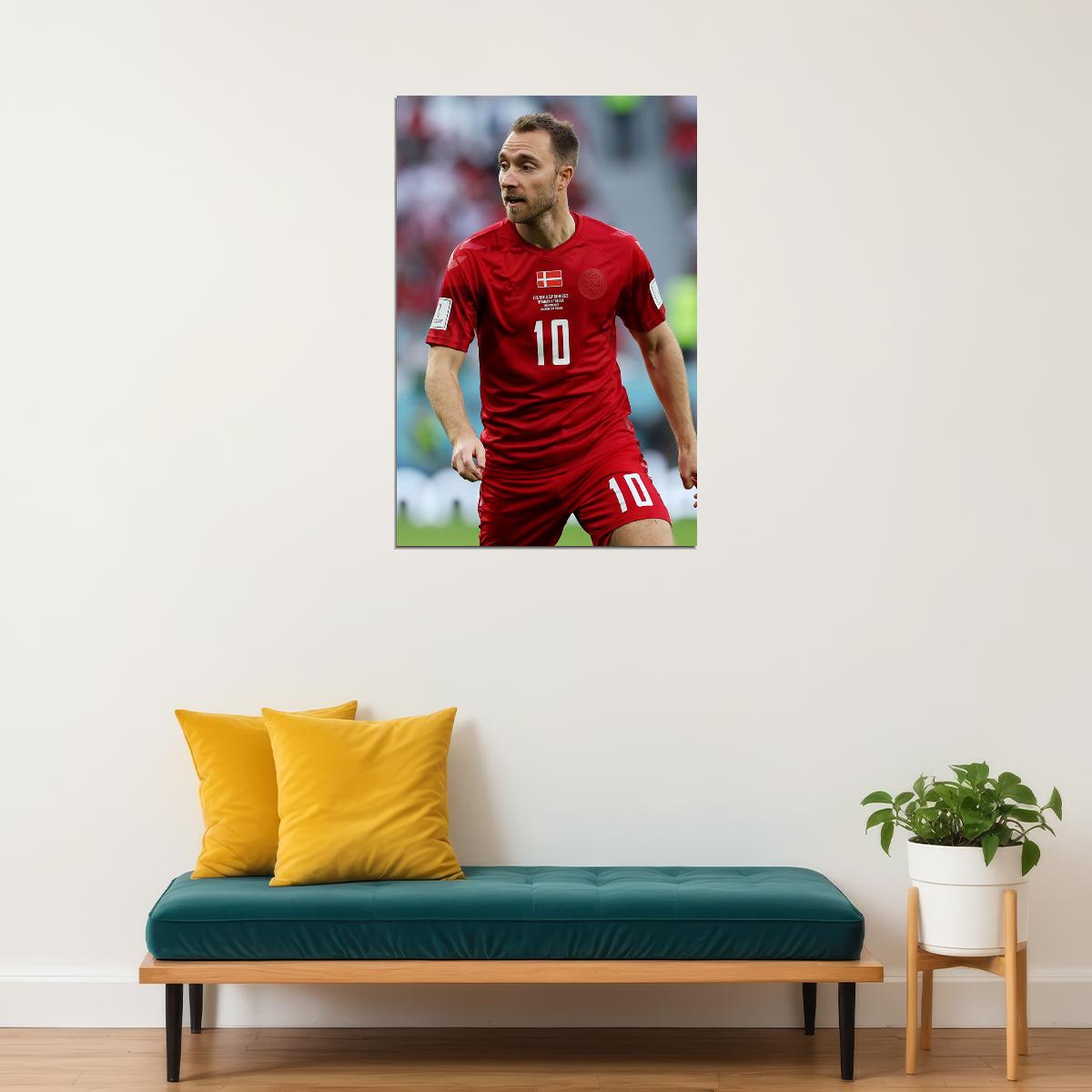 Christian Eriksen Denmark National Team World Soccer Fans Poster Wall Art Print Home Wall Decor - xonomax