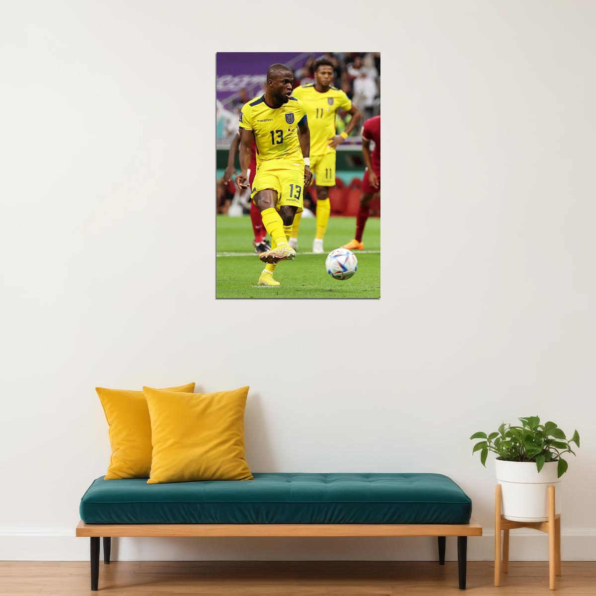 Enner Valencia Ecuador Goal World Soccer Fans 2022 Poster Wall Art Print Home Wall Decor - xonomax