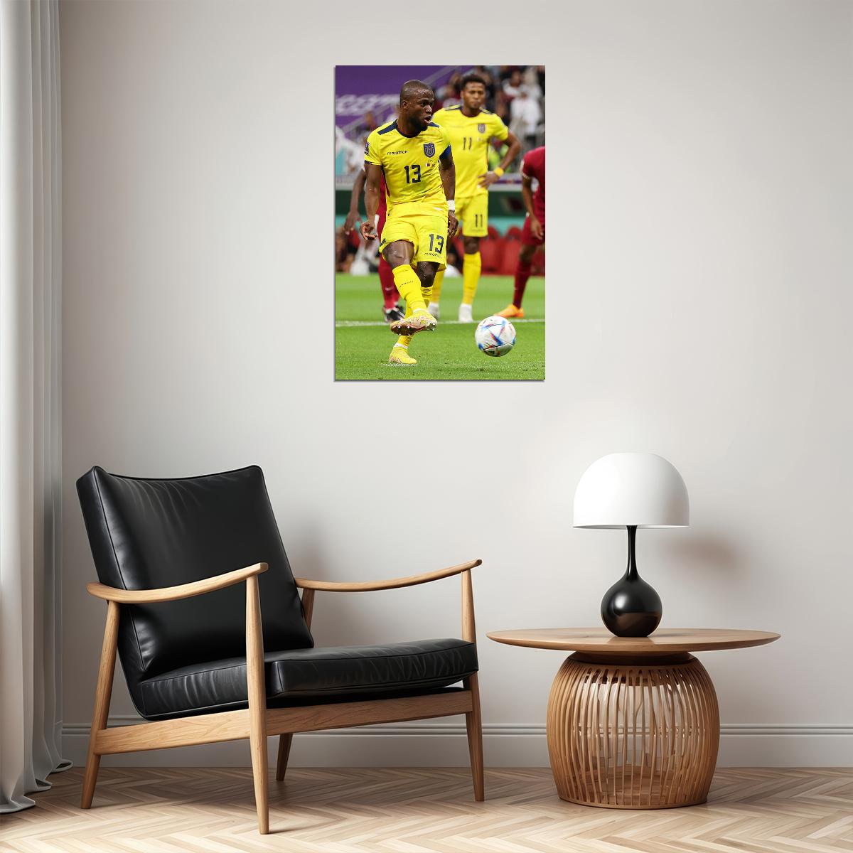 Enner Valencia Ecuador Goal World Soccer Fans 2022 Poster Wall Art Print Home Wall Decor - xonomax