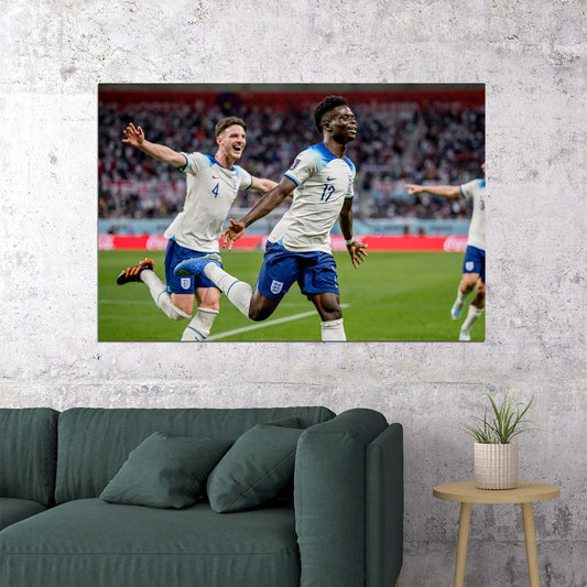 Bukayo Saka England National Football Team World Cup Poster Wall Art Print Home Wall Decor - xonomax