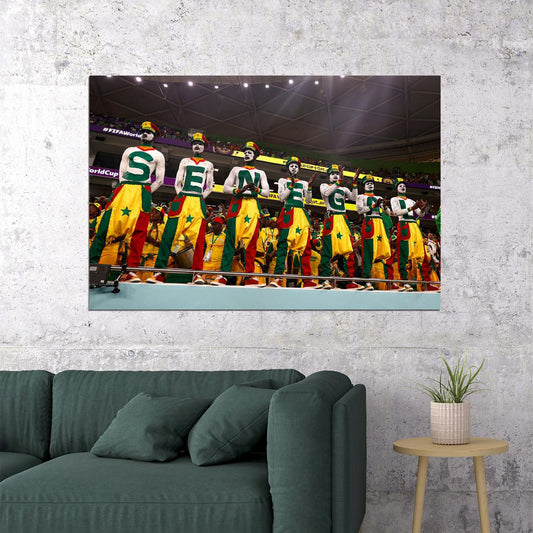 Senegal Fans World Soccer 2022 Football Poster Wall Art Print Home Wall Decor - xonomax