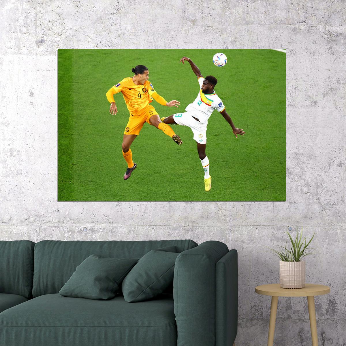 Virgil Van Dijk Netherlands World Soccer 2022 Poster Wall Art Print Home Wall Decor - xonomax