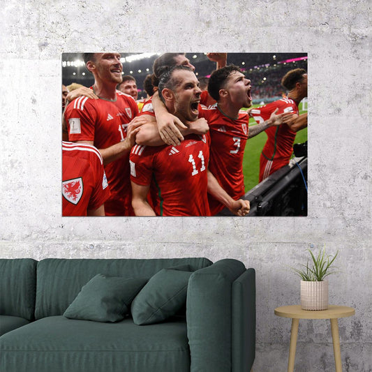 Gareth Bale Wales National Team World Soccer 2022 Poster Wall Art Print Home Wall Decor - xonomax