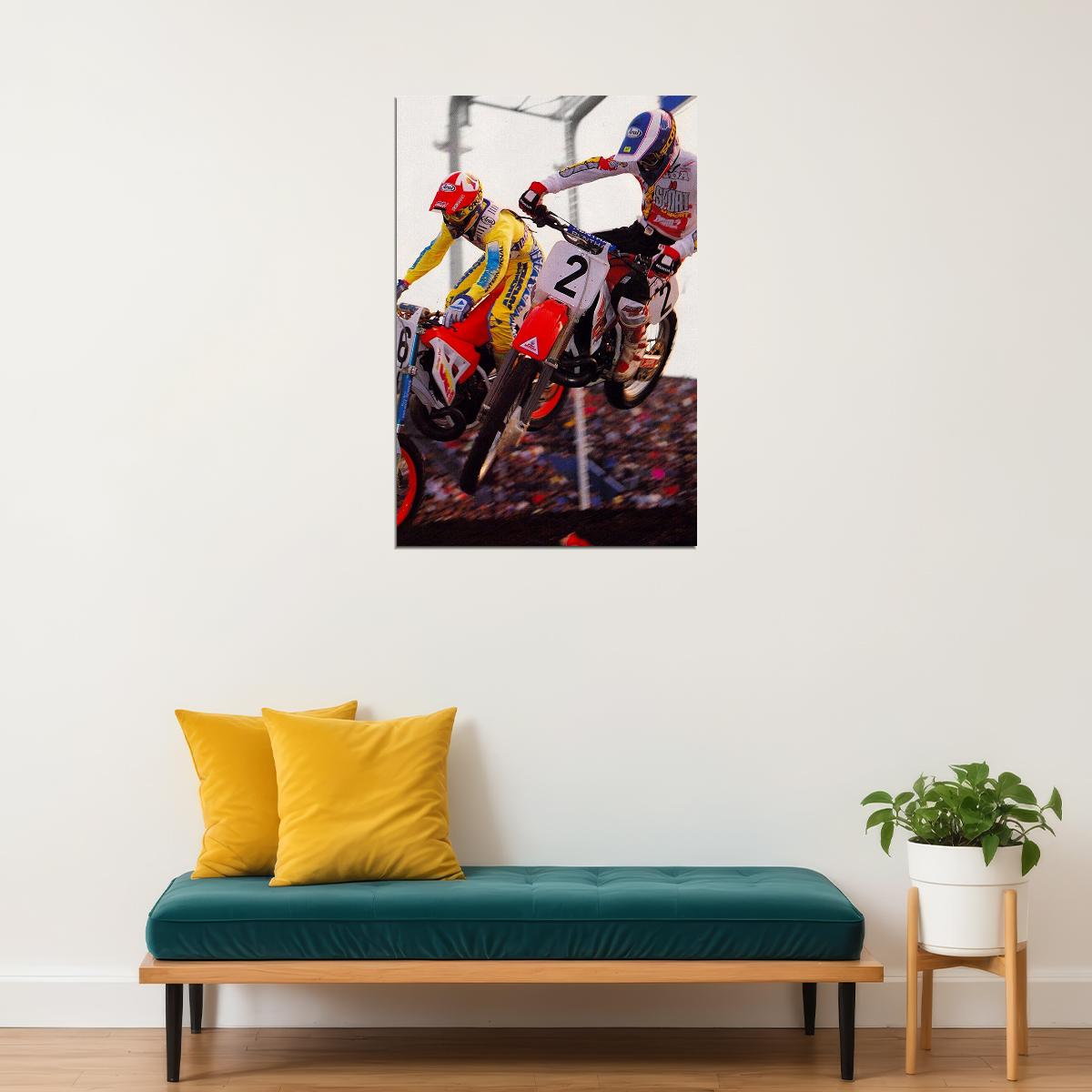 Jeff Stanton Motorcycle Cross Country Driver Poster Wall Art Print Home Wall Decor