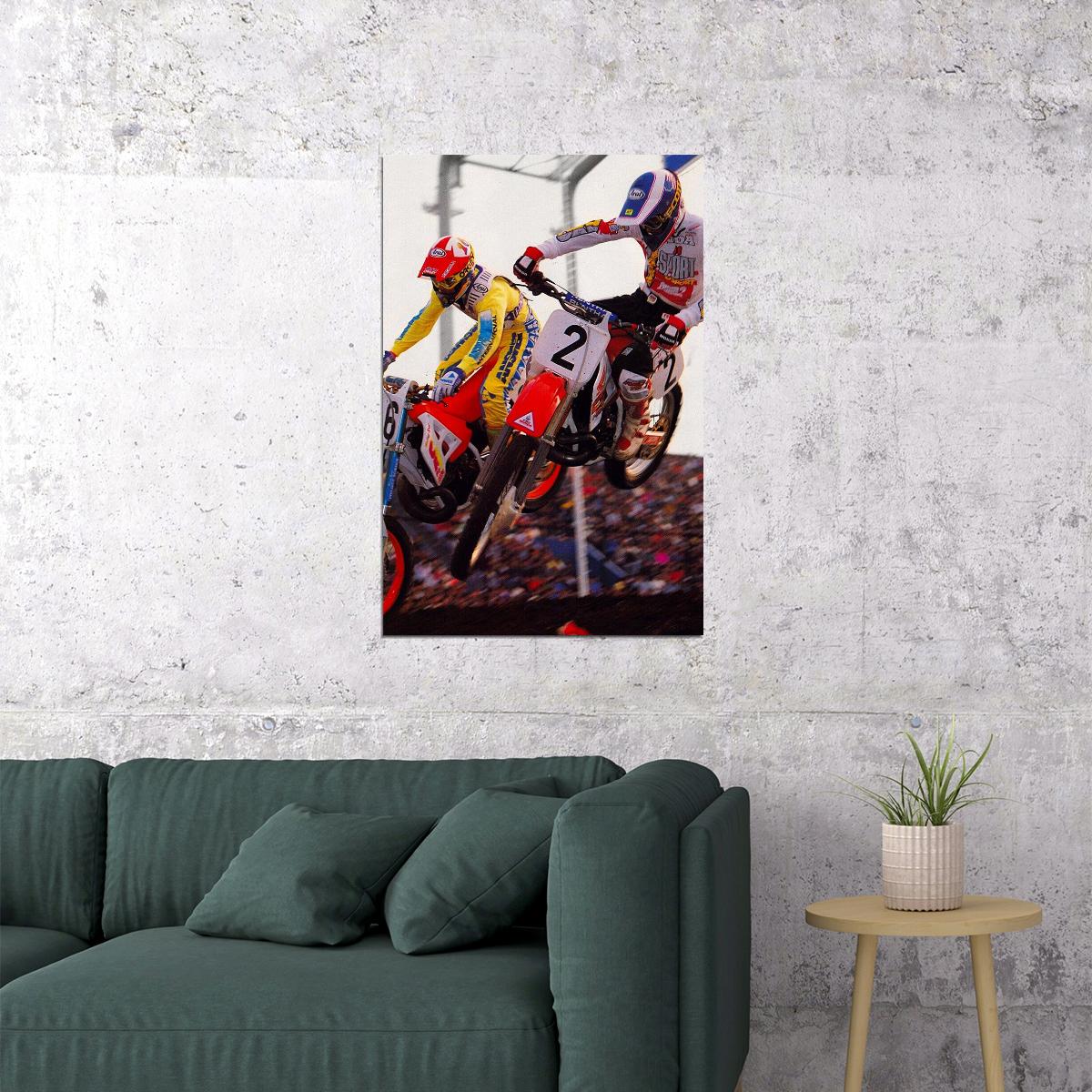 Jeff Stanton Motorcycle Cross Country Driver Poster Wall Art Print Home Wall Decor