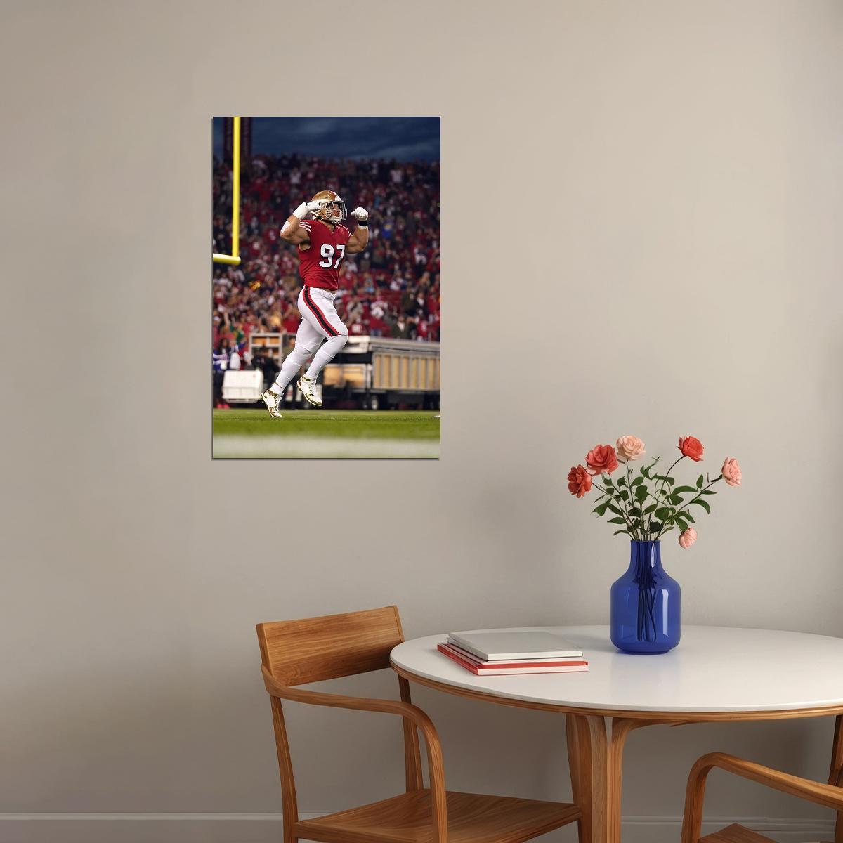 San Francisco 49ers American Football Player Nick Bosa 97 Poster Wall Art Print Home Wall Decor