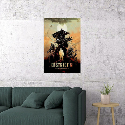 District 9 Vintage Classic Action Movie Poster Wall Art Print Home Wall Decor - xonomax