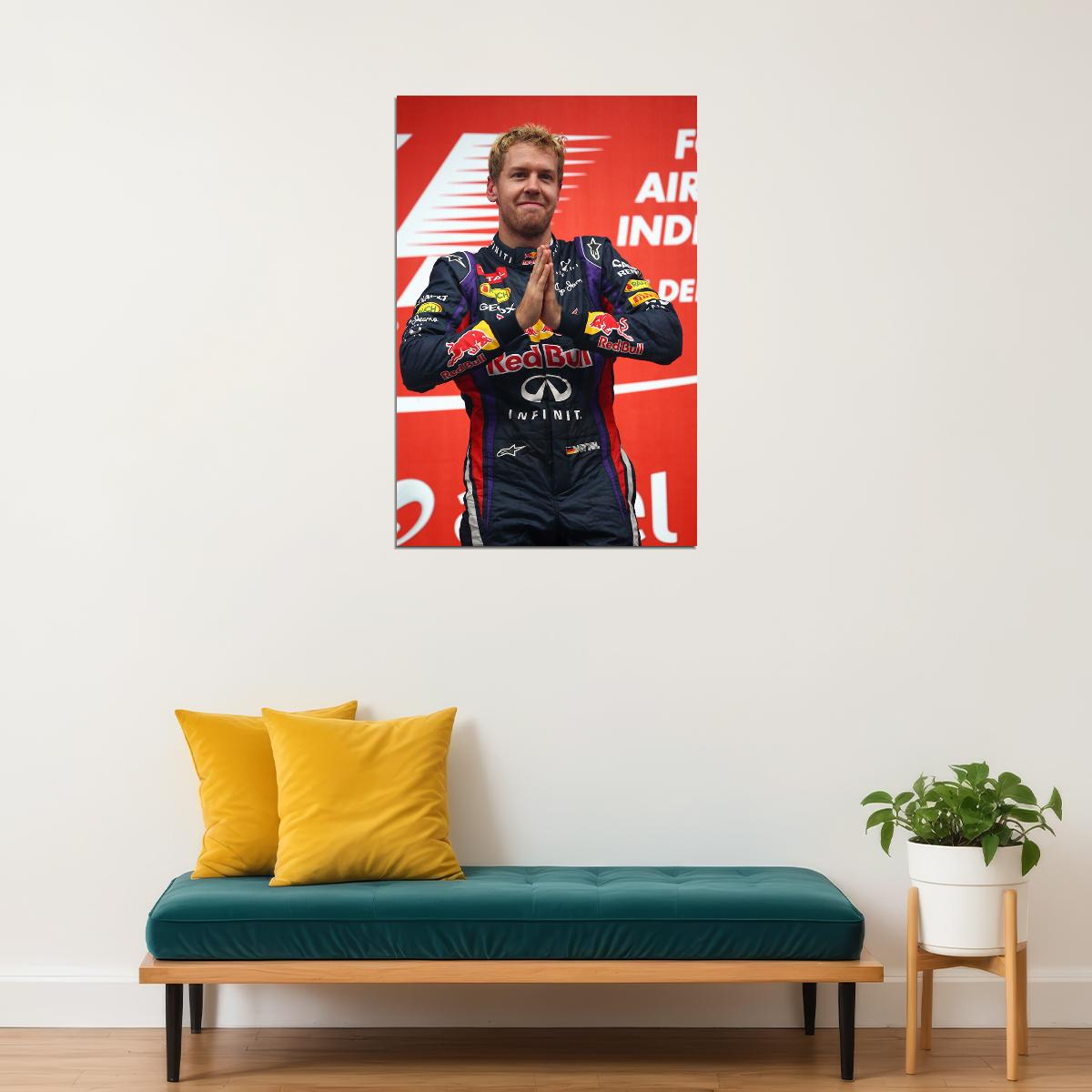 Sebastian Vettel Formula One 1 F1 Racing Poster Wall Art Print Home Wall Decor - xonomax