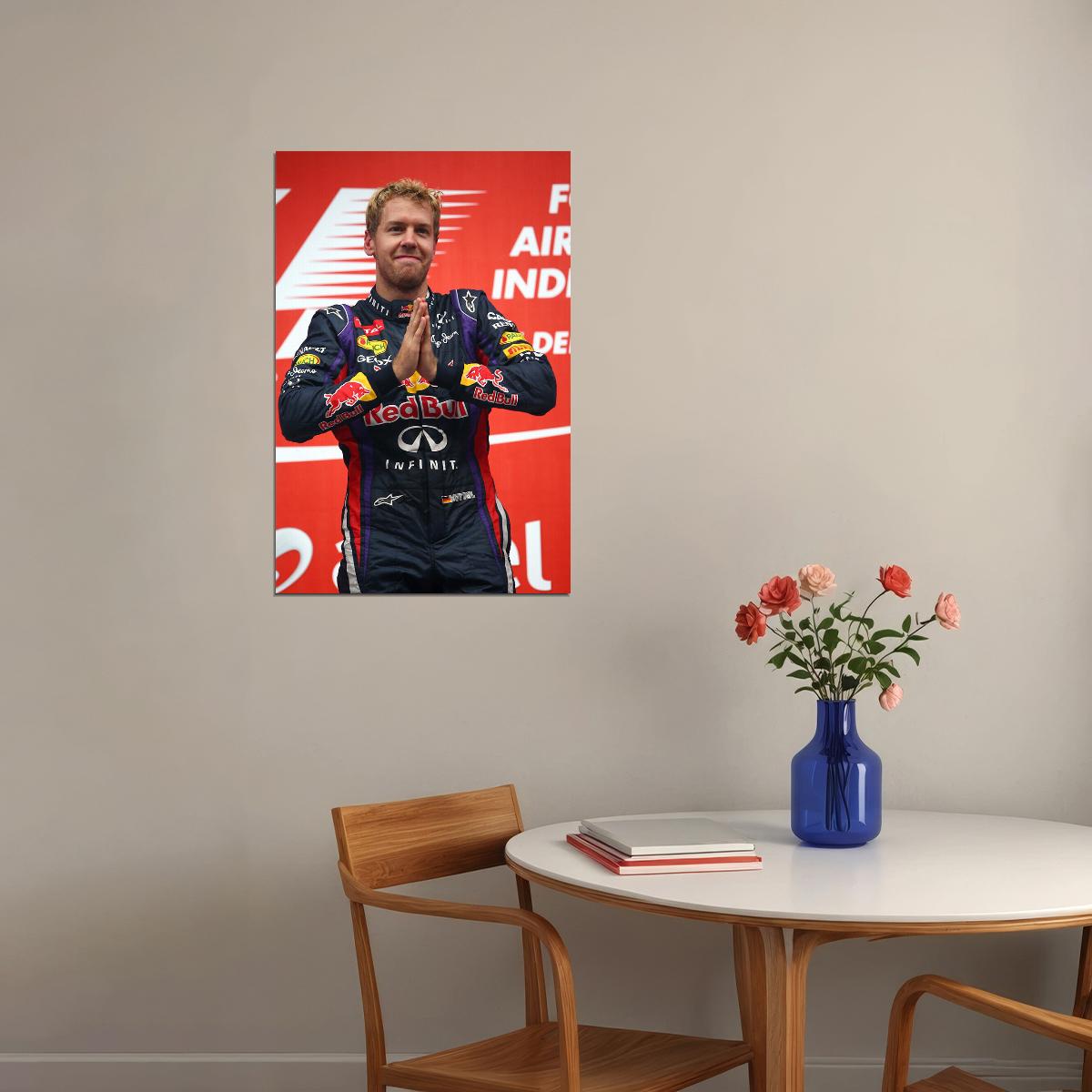 Sebastian Vettel Formula One 1 F1 Racing Poster Wall Art Print Home Wall Decor - xonomax