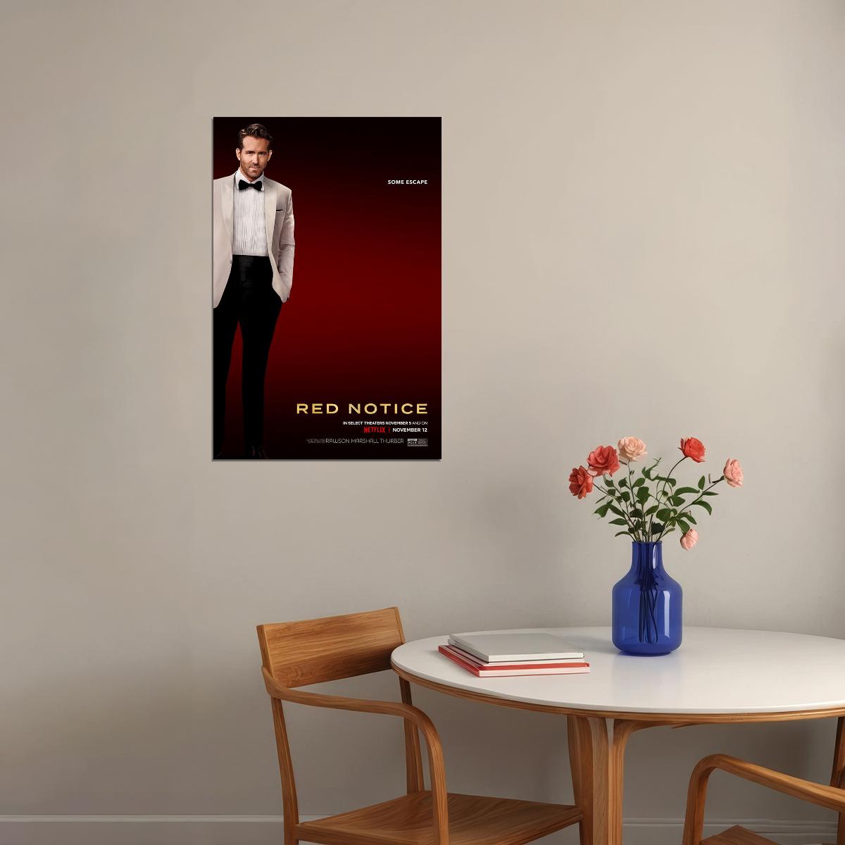 Red Notice Movie Thriller Adventure Action Poster Wall Art Print Home Wall Decor - xonomax