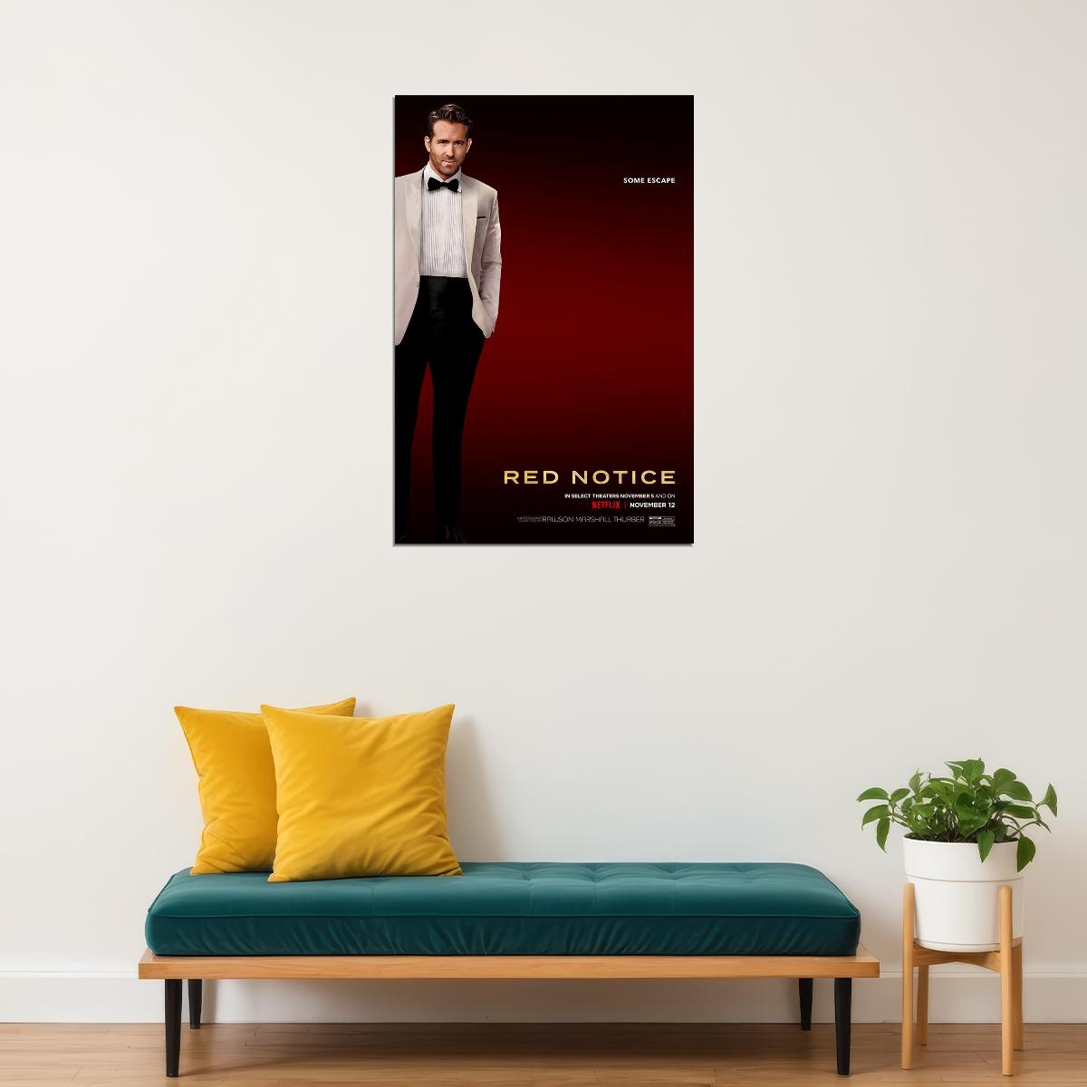 Red Notice Movie Thriller Adventure Action Poster Wall Art Print Home Wall Decor - xonomax