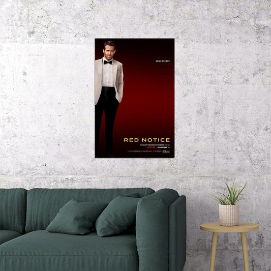 Red Notice Movie Thriller Adventure Action Poster Wall Art Print Home Wall Decor - xonomax