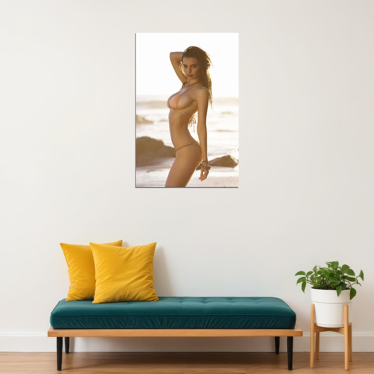 Emily Ratajkowski British-american Actor With Bikini Poster Wall Art Print Home Wall Decor - xonomax