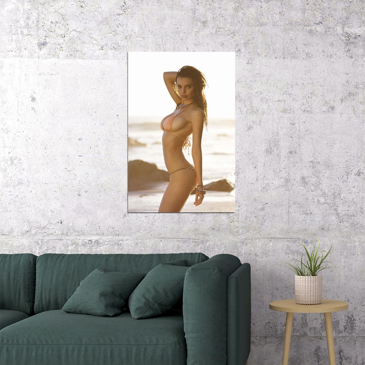 Emily Ratajkowski British-american Actor With Bikini Poster Wall Art Print Home Wall Decor - xonomax