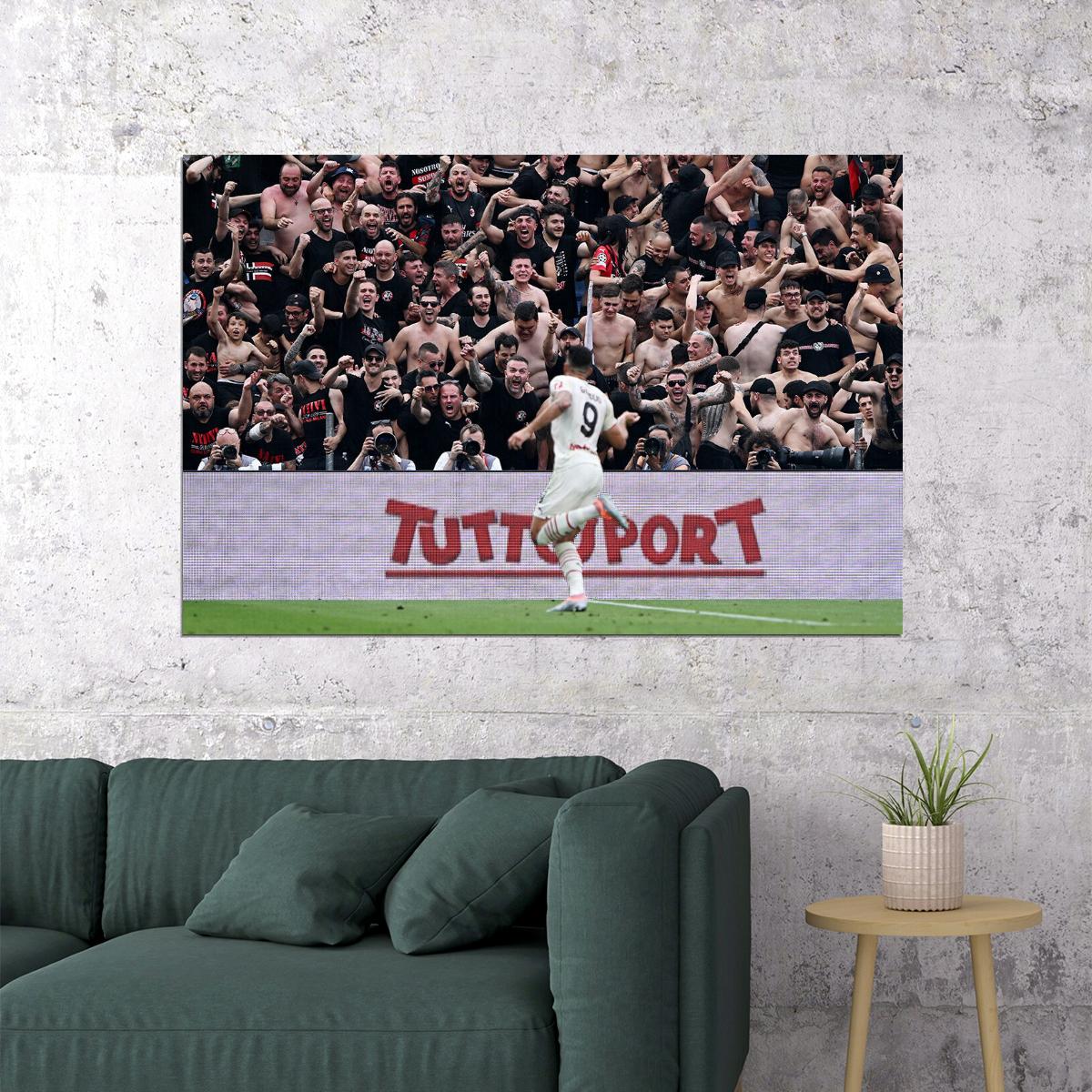 Olivier Giroud Milan 2021/22 Serie A Champions Poster Wall Art Print Home Wall Decor - xonomax