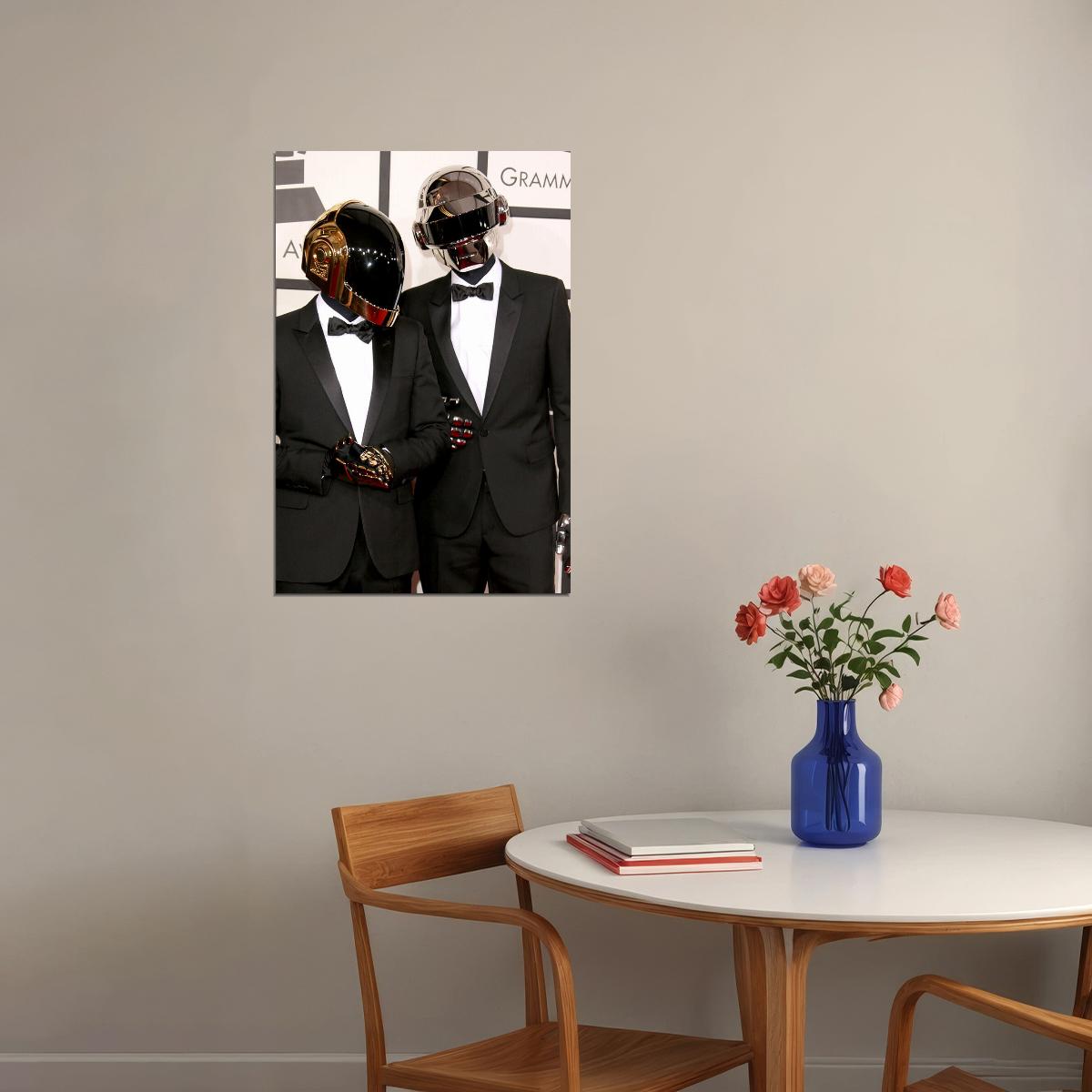 Daft Punk Mask Pop Music Singer Electronic Music Duo Poster Wall Art Print Home Wall Decor