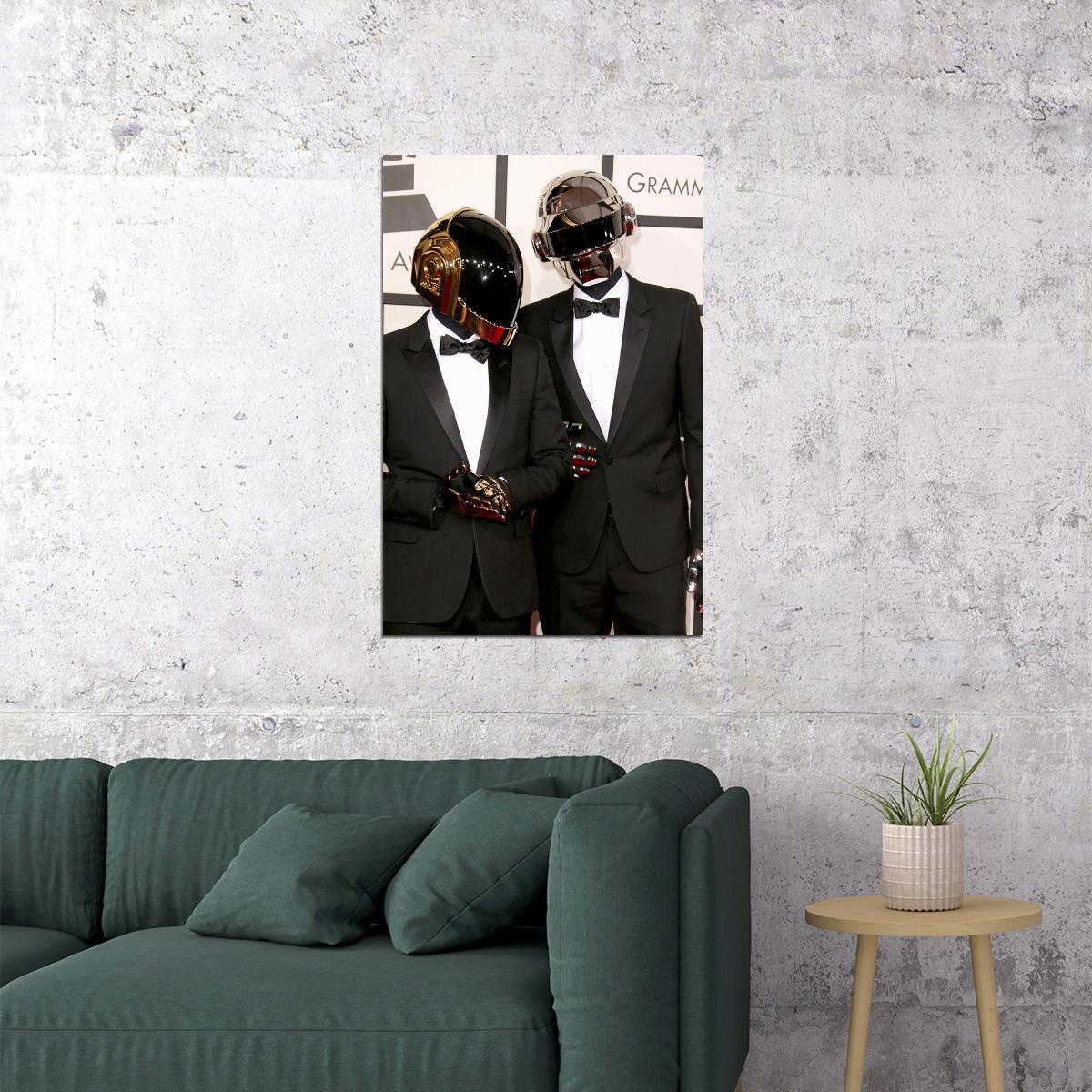 Daft Punk Mask Pop Music Singer Electronic Music Duo Poster Wall Art Print Home Wall Decor