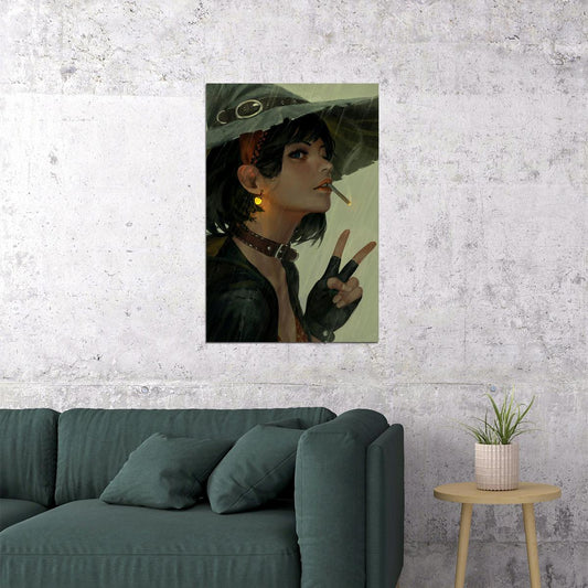 Smoking Attractive Girl Picture Poster Wall Art Print Home Wall Decor - xonomax