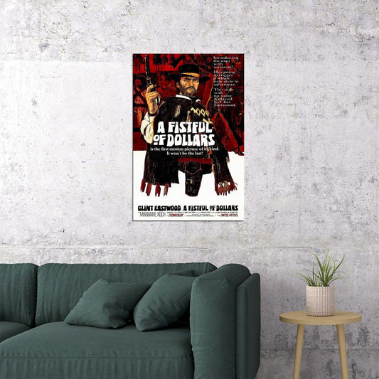 Clint Eastwood A Fistful Of Dollars Movie Printing Poster Wall Art Print Home Wall Decor - xonomax