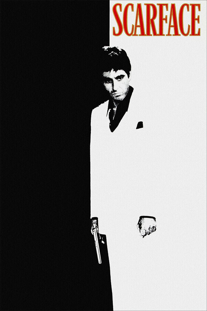 Scarface Movie Drama Crime Black And White Poster Wall Art Print Home Wall Decor