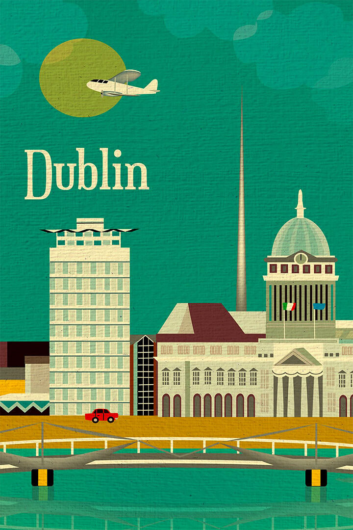 Dublin Skyline Picture City Poster Wall Art Print Home Wall Decor