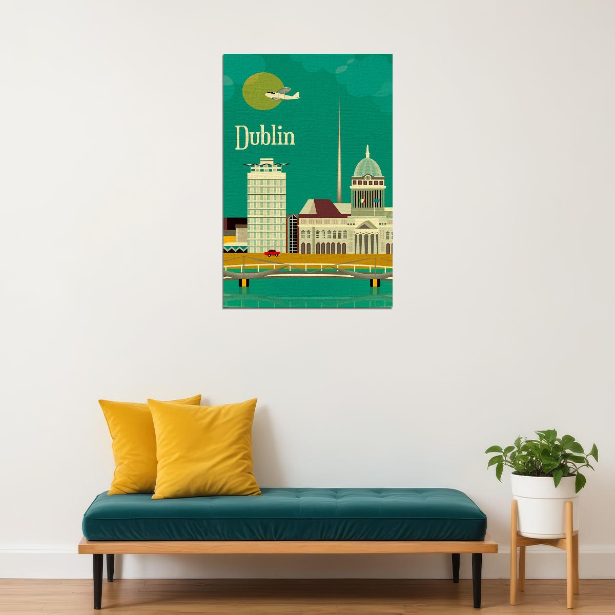 Dublin Skyline Picture City Poster Wall Art Print Home Wall Decor