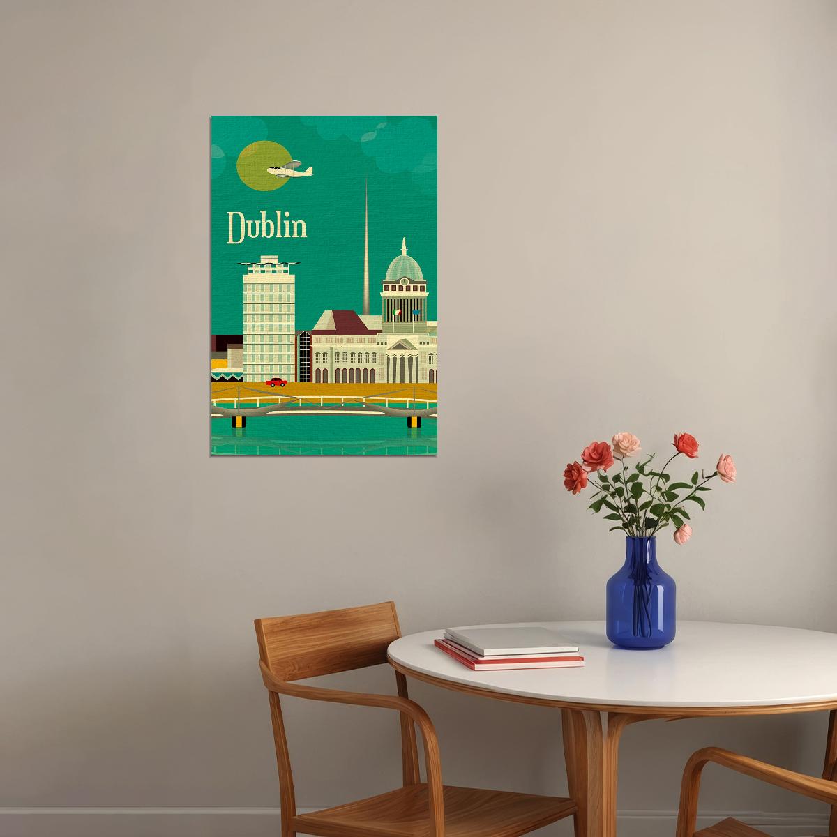 Dublin Skyline Picture City Poster Wall Art Print Home Wall Decor