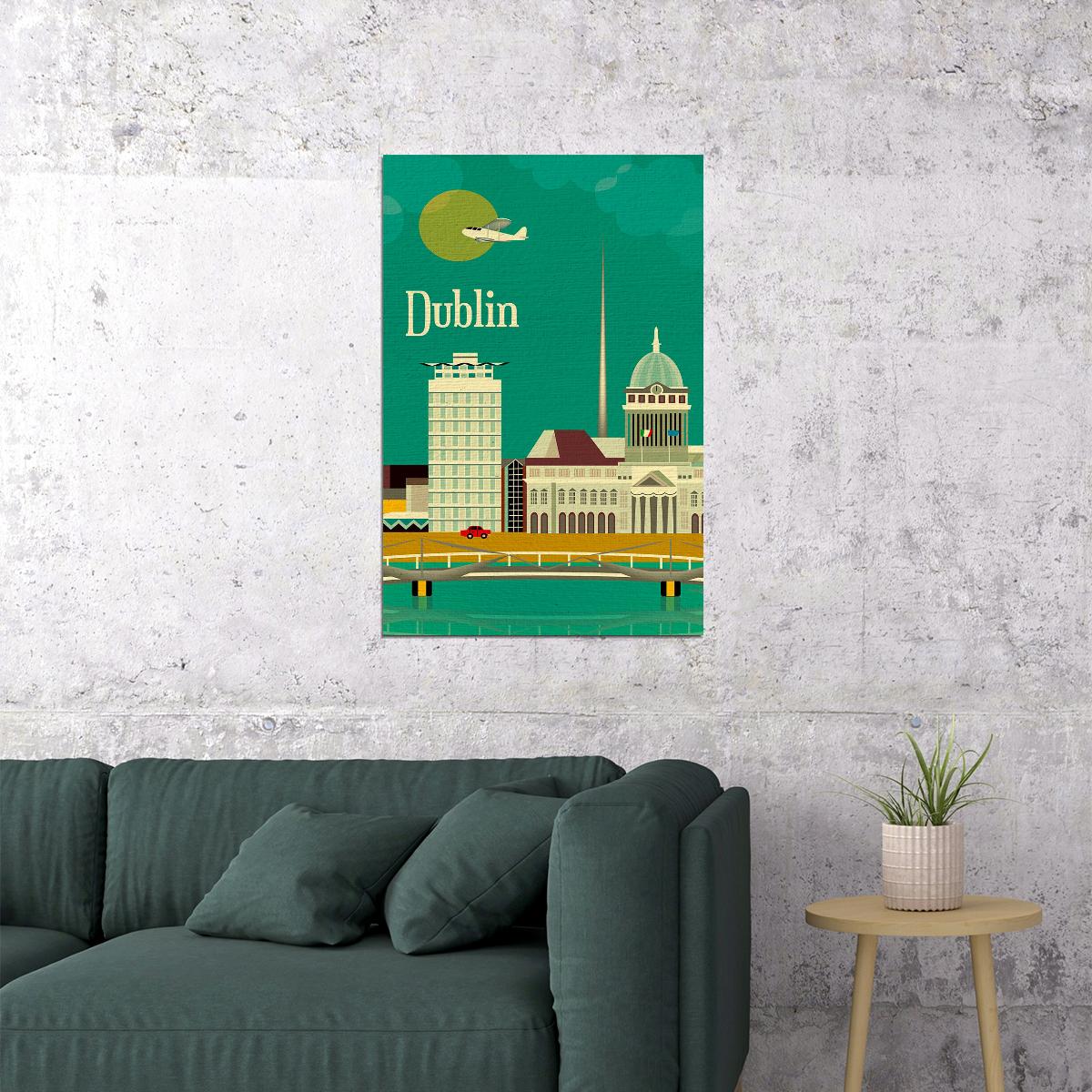 Dublin Skyline Picture City Poster Wall Art Print Home Wall Decor