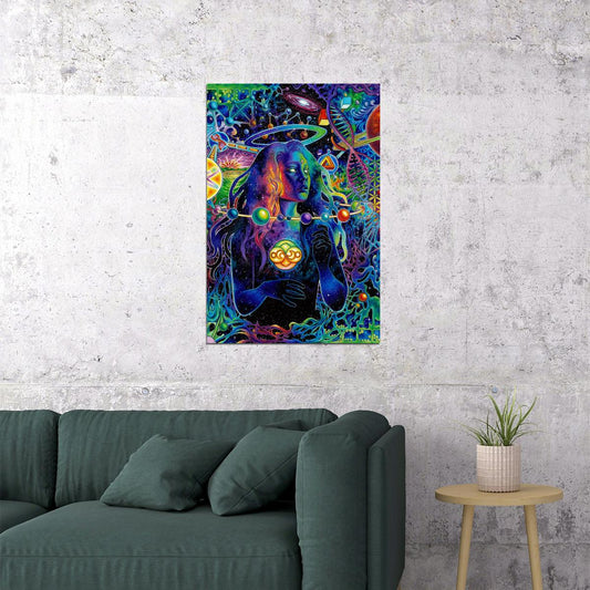 Psychedelic Surreal Astral Mixed Color Figures Poster Wall Art Print Home Wall Decor - xonomax