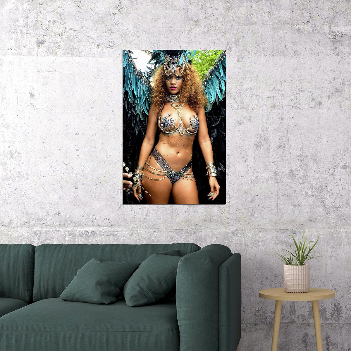 Rihanna Usa Grammy Sexy Girl Music Star Poster Wall Art Print Home Wall Decor