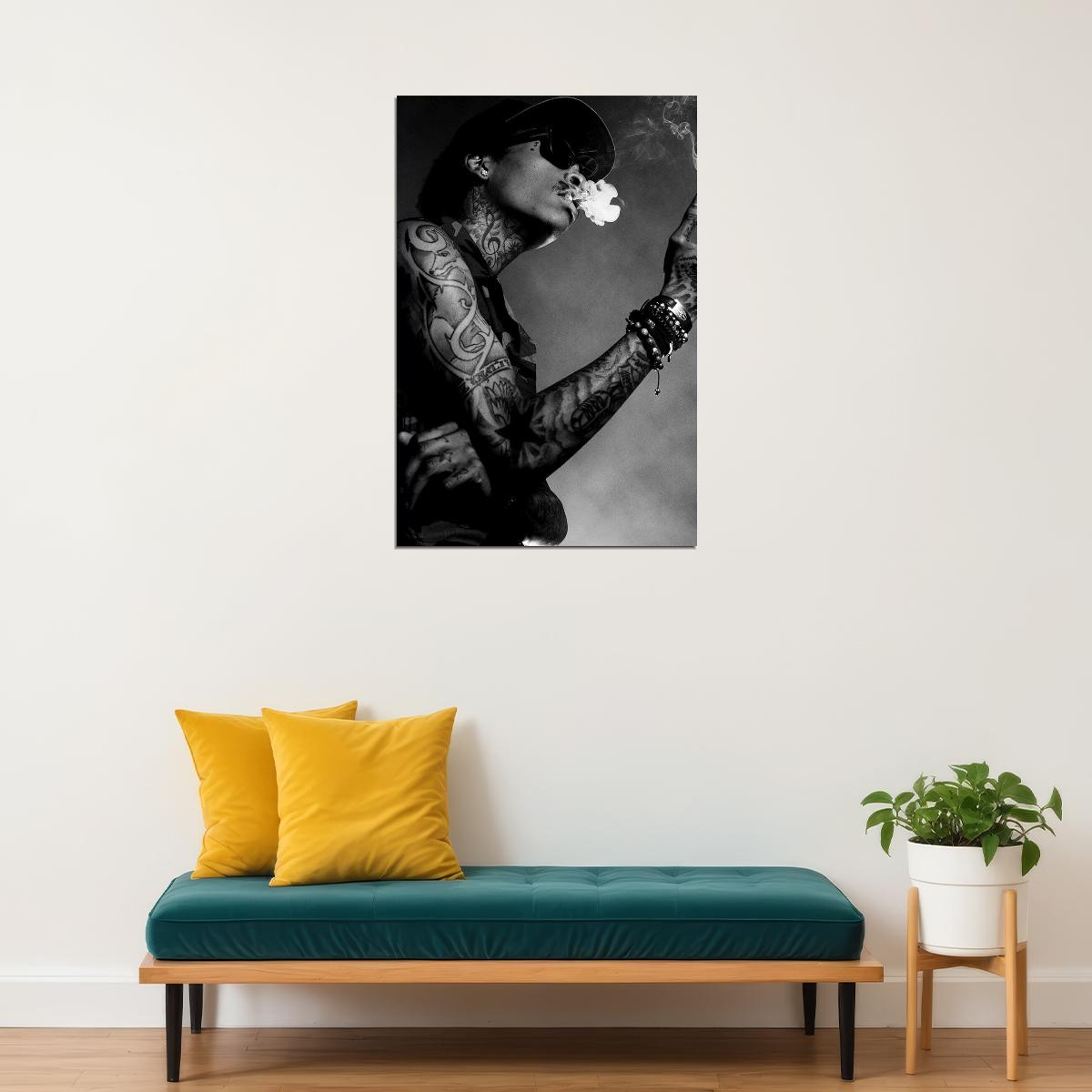 Wiz Khalifa Smoking Rap Music Singer Star Poster Wall Art Print Home Wall Decor - xonomax