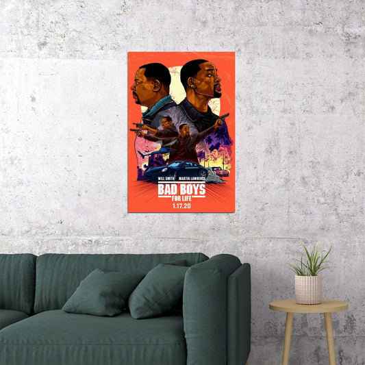 Bad Boys For Life 2020 Movie Action Crime Comedy Poster Wall Art Print Home Wall Decor - xonomax