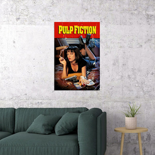 Pulp Fiction Movie Drama Crime Vintage Poster Wall Art Print Home Wall Decor - xonomax