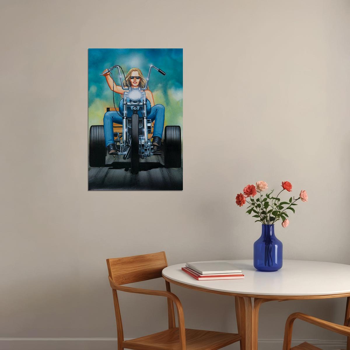 David Mann Illustration Cult Biker Motorcycle Poster Wall Art Print Home Wall Decor - xonomax