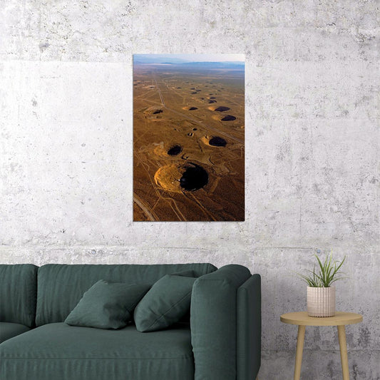 Barringer Meteor Crater Geology Impact Nature Poster Wall Art Print Home Wall Decor - xonomax