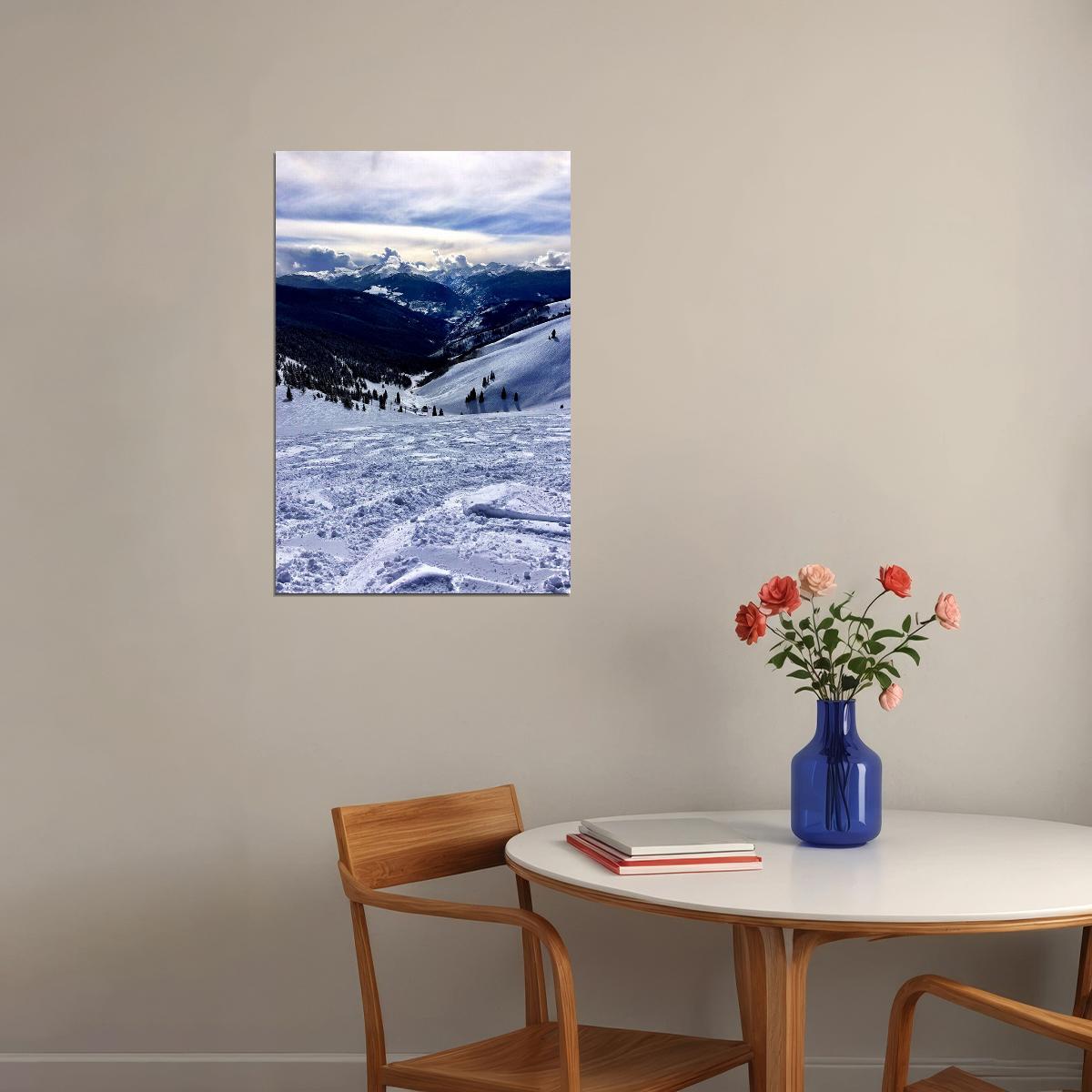 Snow Covered Slopes Above The Breckenridge Ski Resort Poster Wall Art Print Home Wall Decor - xonomax