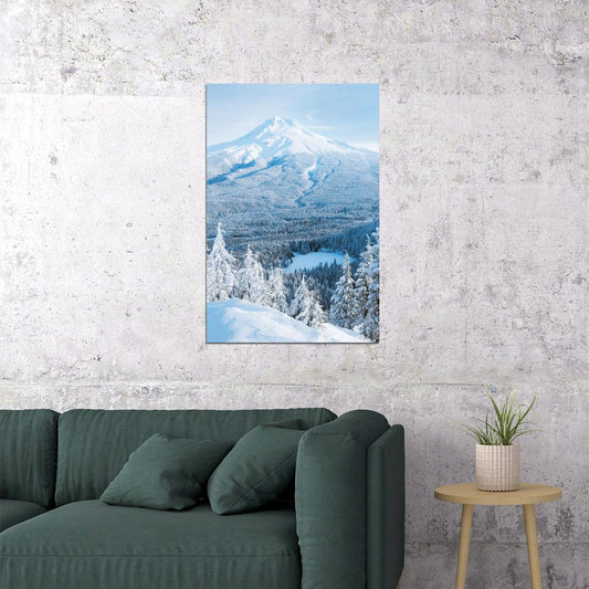 Blue Ridge Mountains In Winter Landscape Poster Wall Art Print Home Wall Decor - xonomax
