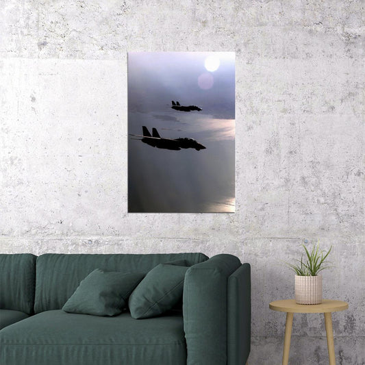 F-14 Tomcats Flying In Formation Poster Wall Art Print Home Wall Decor - xonomax