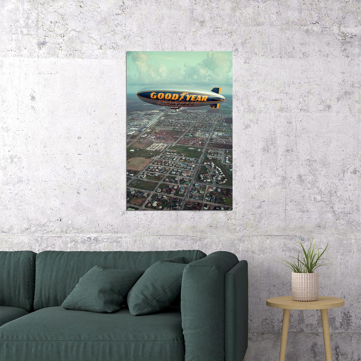 Goodyear Blimp Advertising Aircraft Poster Wall Art Print Home Wall Decor - xonomax
