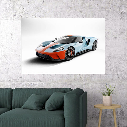 Ford Gt Heritage Edition Sports Car Desing Poster Wall Art Print Home Wall Decor - xonomax