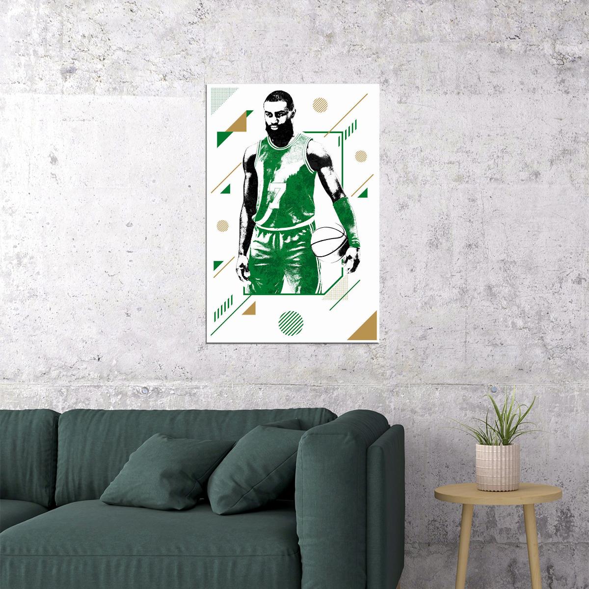 Jaylen Brown Boston Star Nba Basketball Poster Wall Art Print Home Wall Decor