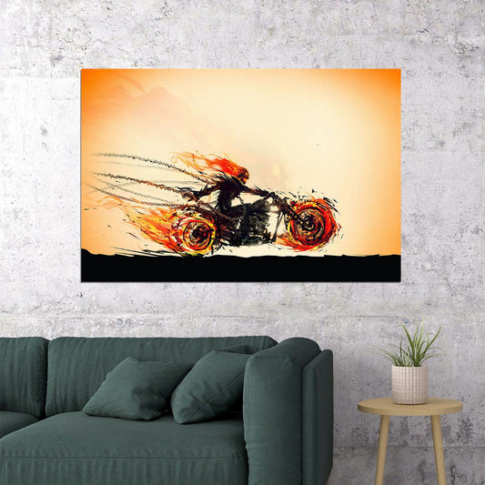 Ghost Rider Luxury Bike Sports Motorcycle Poster Wall Art Print Home Wall Decor - xonomax
