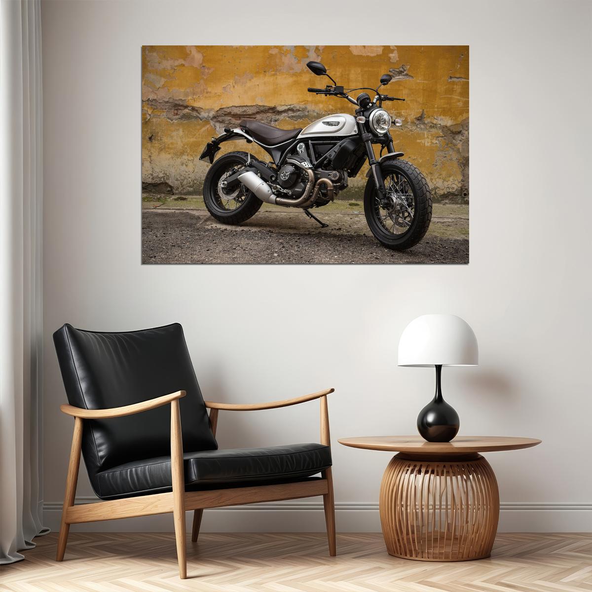Ducati Scrambler Sports Model Motorcycle Poster Wall Art Print Home Wall Decor - xonomax