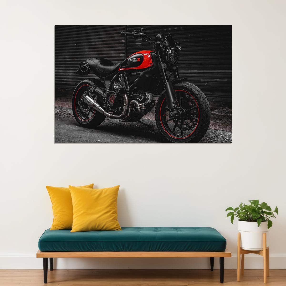 Ducati Scrambler X Urban Enduro Motorcycle Poster Wall Art Print Home Wall Decor