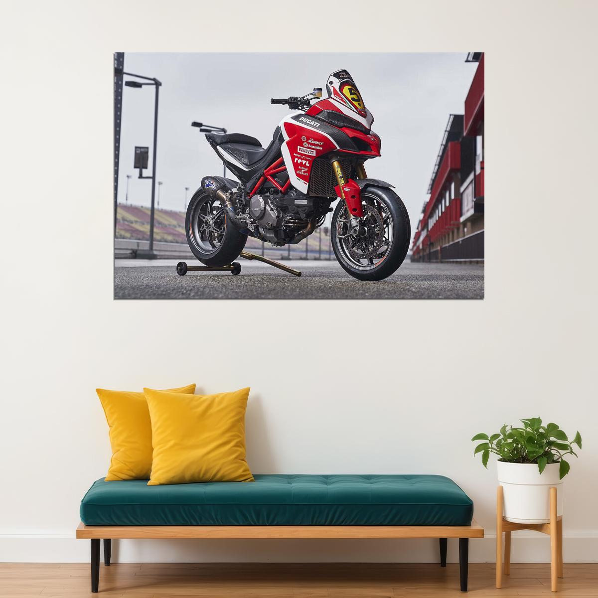 Ducati Multistrada 1260 Pikes Peak Speed Poster Wall Art Print Home Wall Decor - xonomax