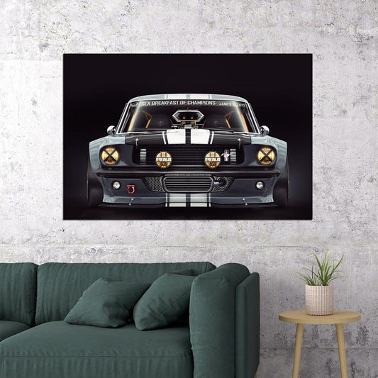 Ford Mustang 1965 Vintage Car Classic Car Poster Wall Art Print Home Wall Decor - xonomax