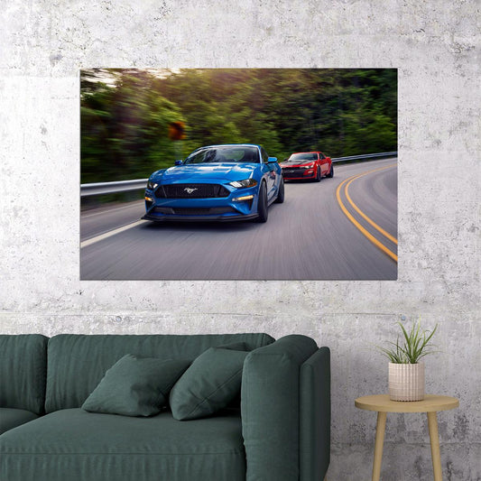 Ford Mustang Gt Performance Pack Sports Car Poster Wall Art Print Home Wall Decor - xonomax