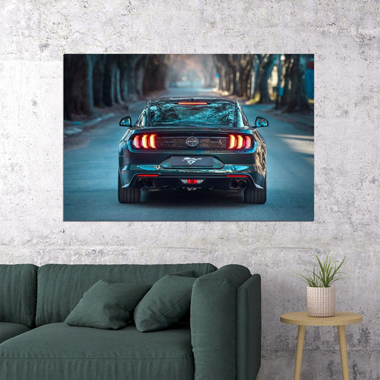 Ford Mustang Bullitt Sports Car Desing Car Poster Wall Art Print Home Wall Decor - xonomax